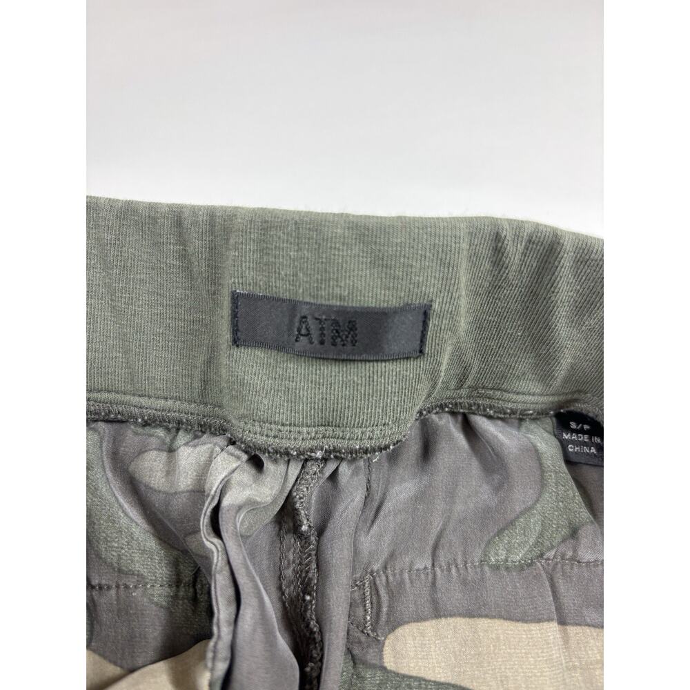 ATM Cargo Joggers Green Camo Small Silk Drawstring Waist Pockets - Picture 3 of 14